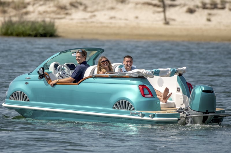 16’ 2024 Fiat 500 Water Taxi/Tubing Car Boat Image 1