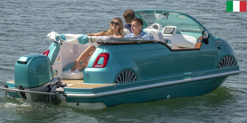 16’ 2024 Fiat 500 Water Taxi/Tubing Car Boat Image 3