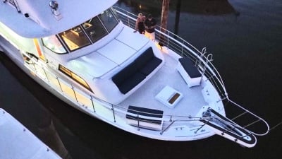 Yacht 61 starboard bow overhead