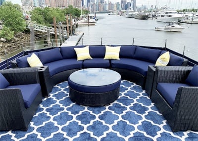 Yacht 79 top deck aft seating