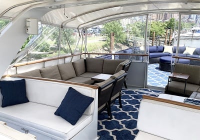 Yacht 79 top deck forward seating