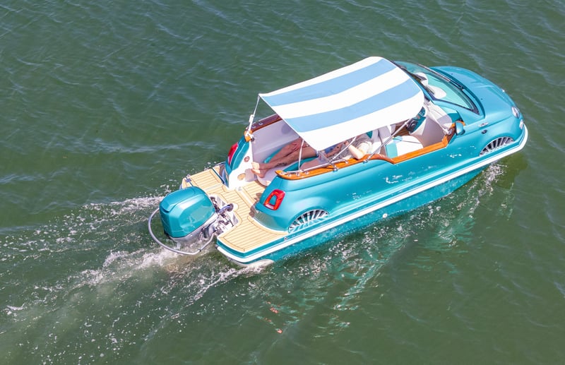 16' 2024 Fiat 500 Water Taxi/Tubing Car Boat Image 3