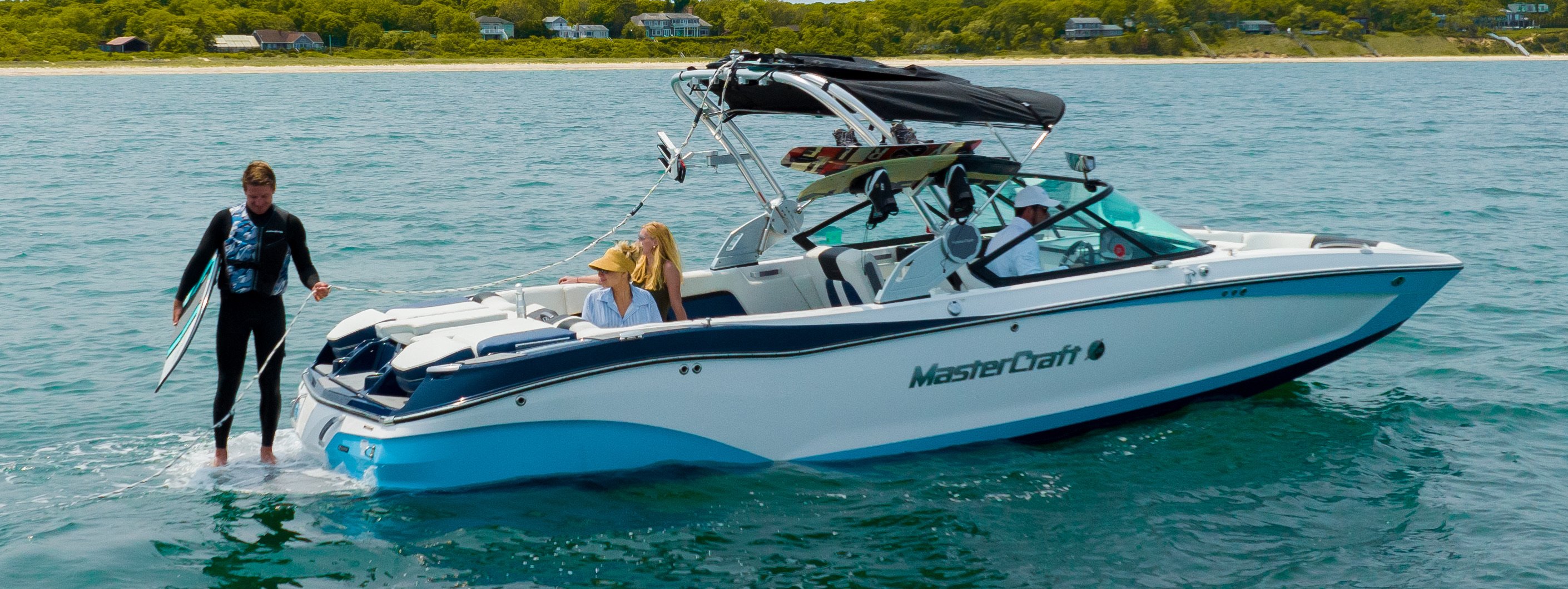 62' Pershing + Seabobs and 26' Mastercraft Tie-Up (25 Guests)