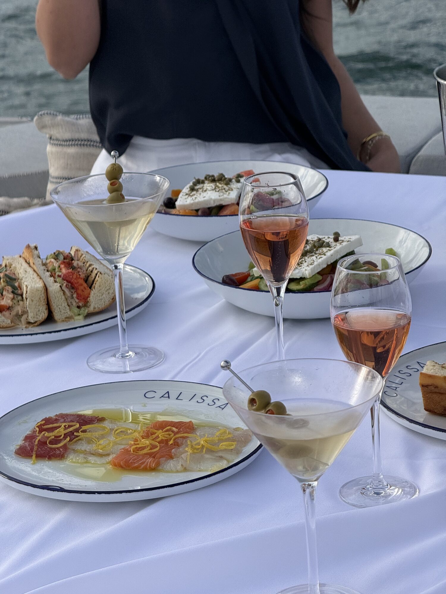 Catered lunch from Calissa served aboard a Hamptons charter