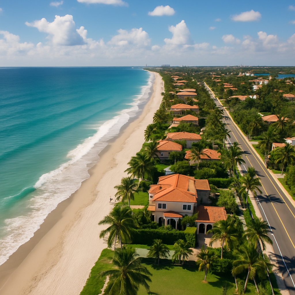 palm beach drone shot